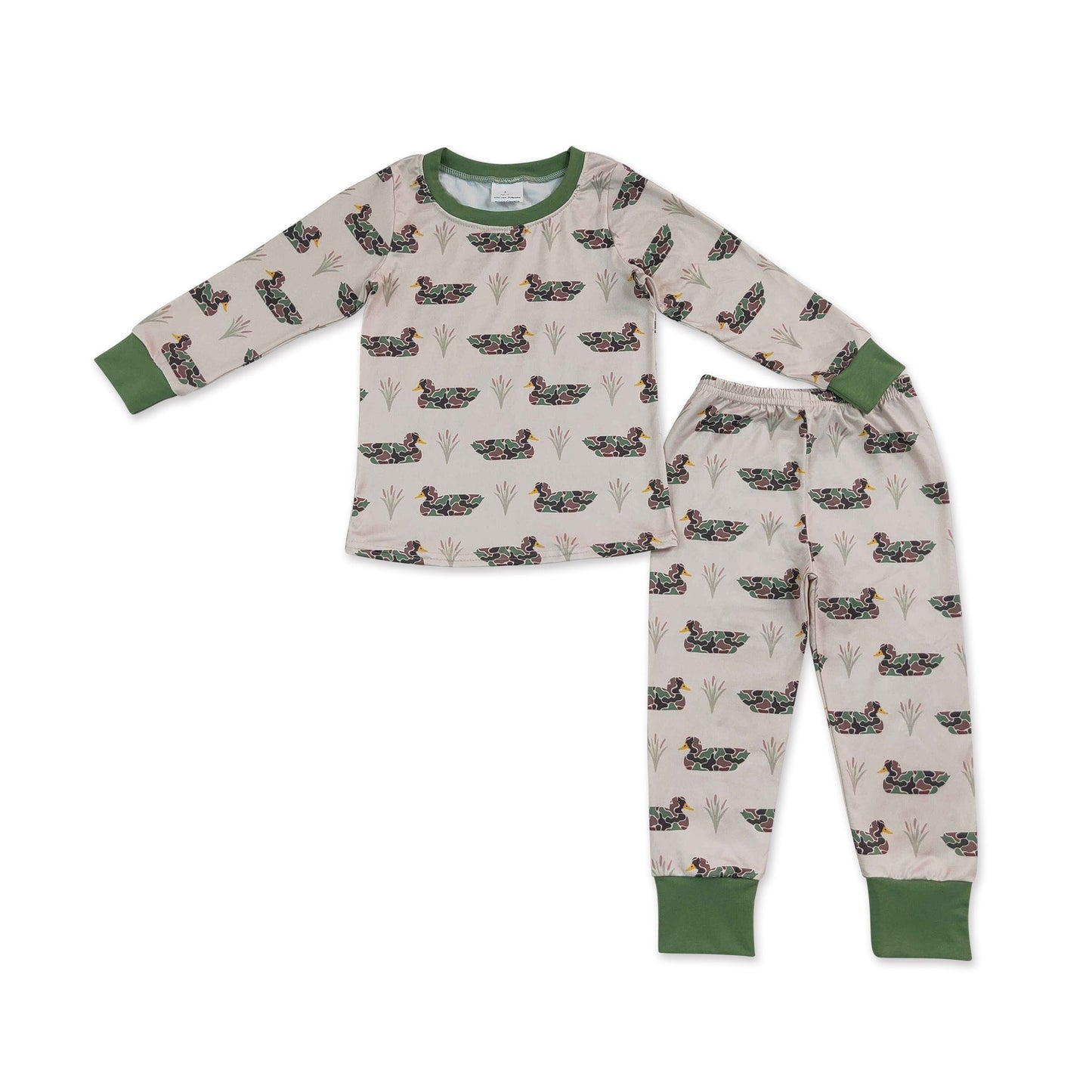 Long sleeves camo duck top pants kids boys pajamas