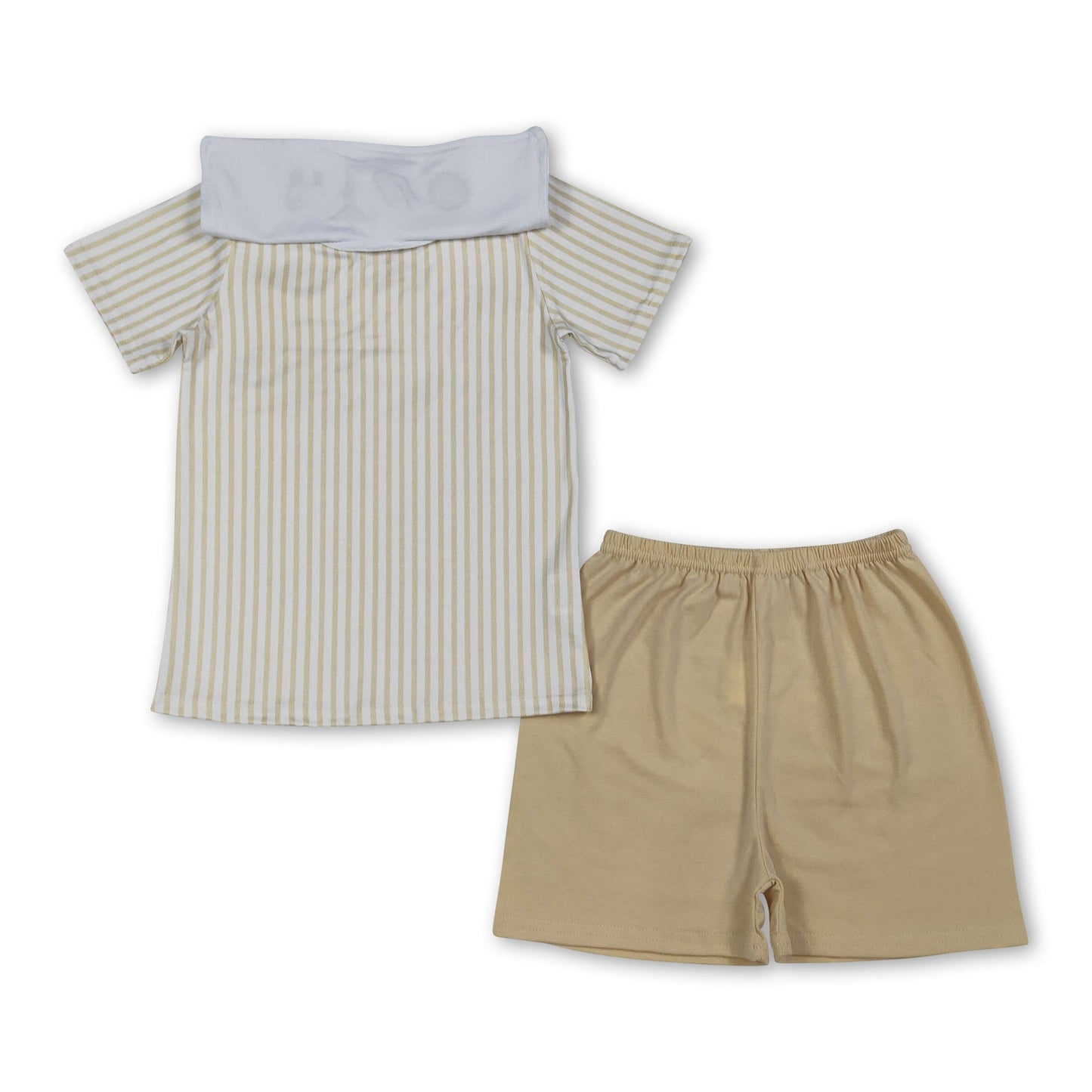Short sleeves sheep cross embroidery boys Easter outfits