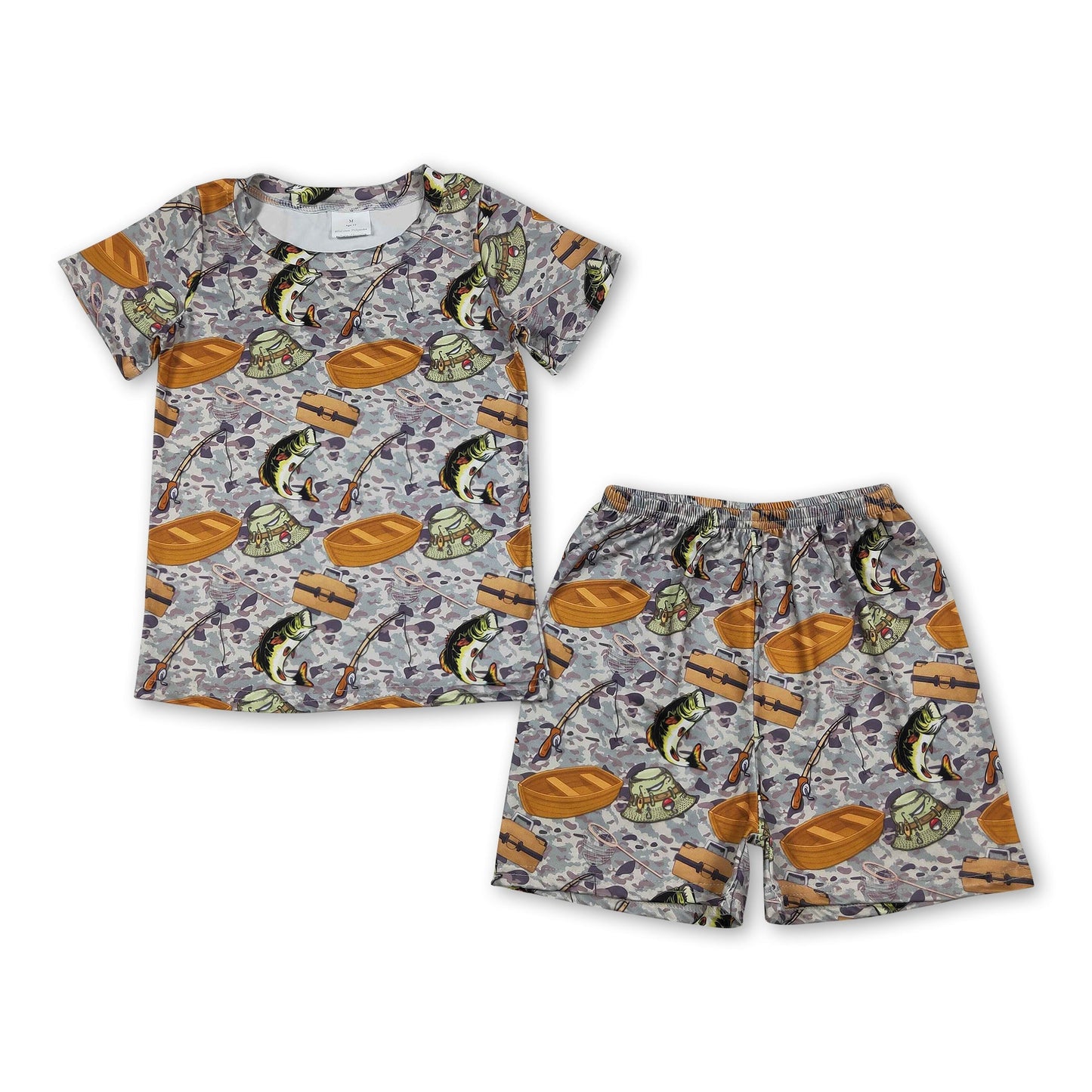 Short sleeves fishing top shorts kids boys summer outfits