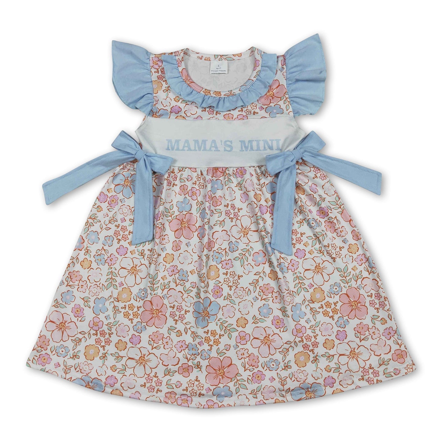 Flutter sleeves floral mama's mini kids girls dresses