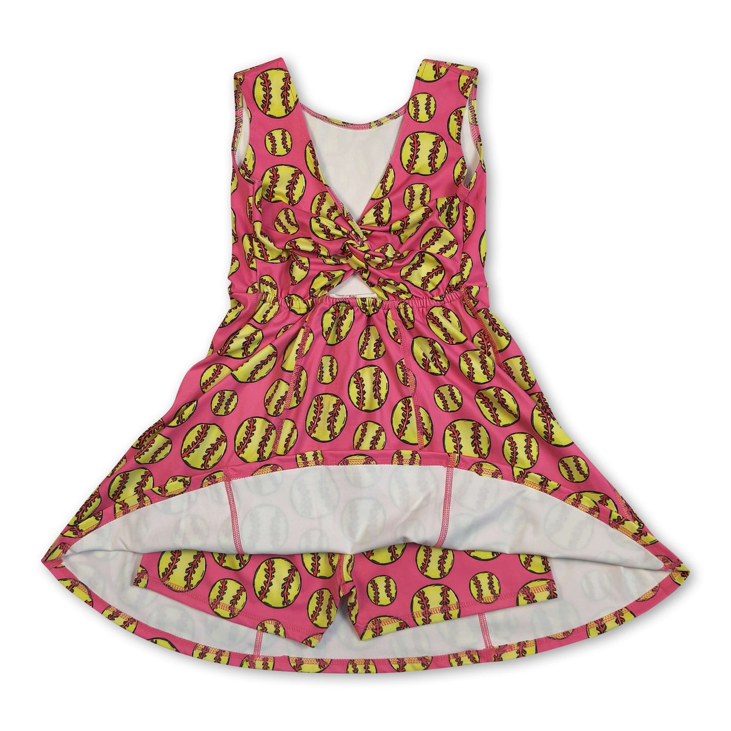 Sleeveless softball kids girls summer athletic dresses