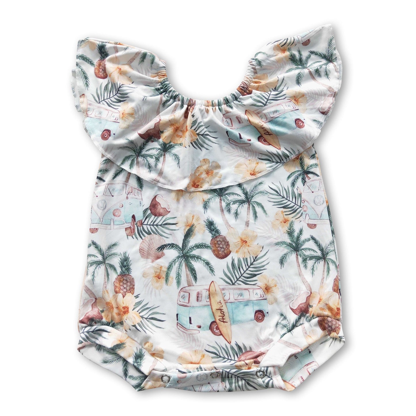 Coconut pineapple baby girls summer romper