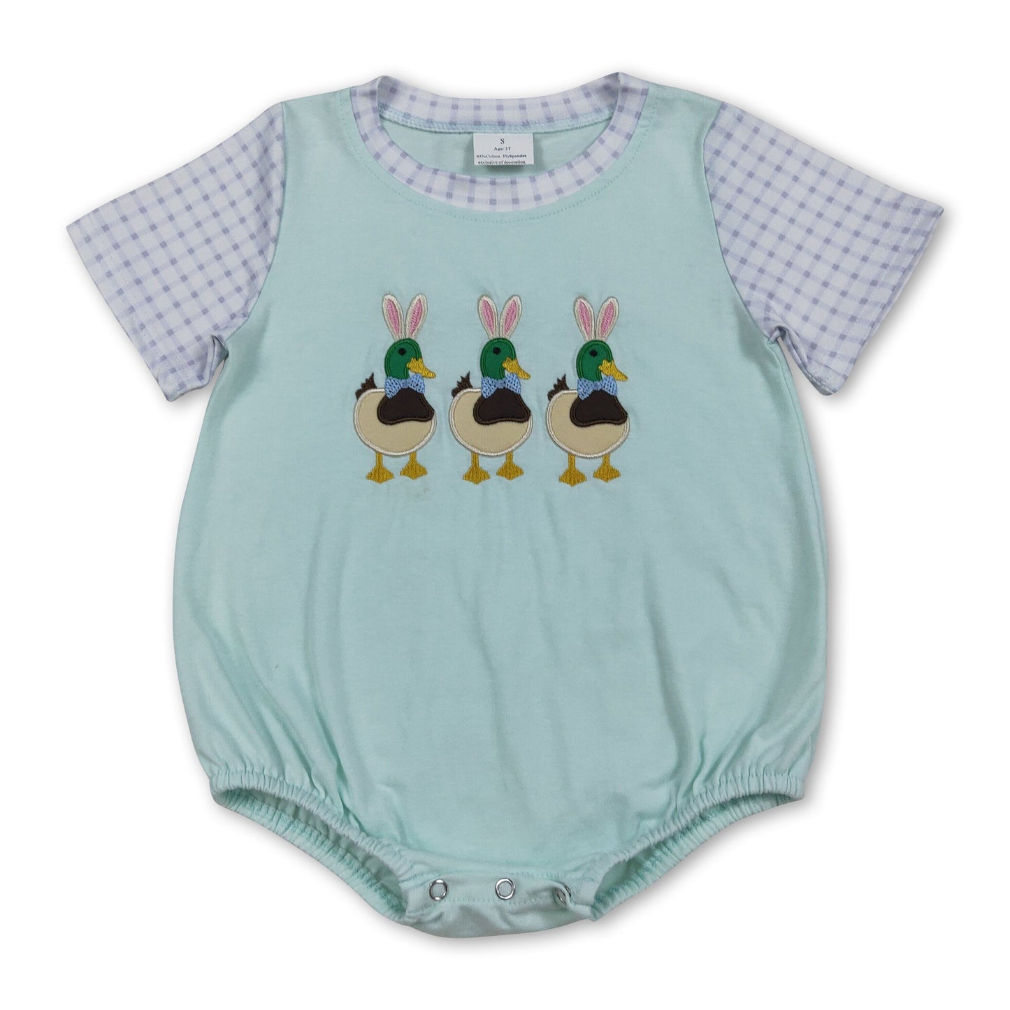 Short sleeves duck bunny Easter baby boy Easter romper