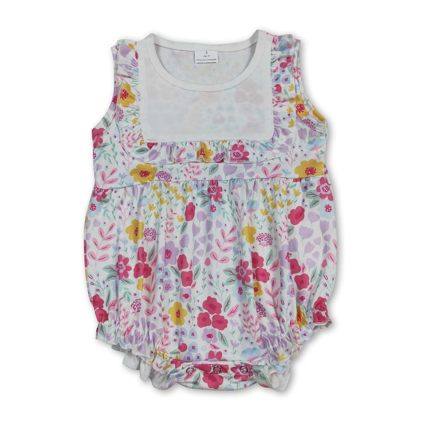 Ruffle floral baby girls spring summer romper