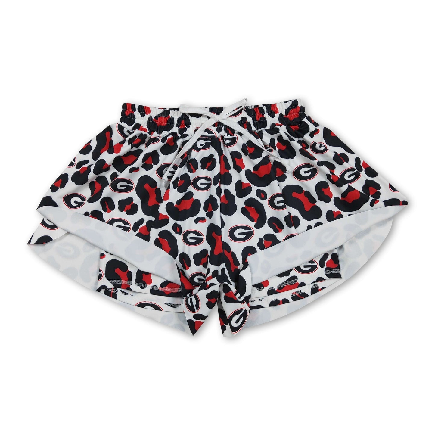 Red leopard G adult women team active shorts