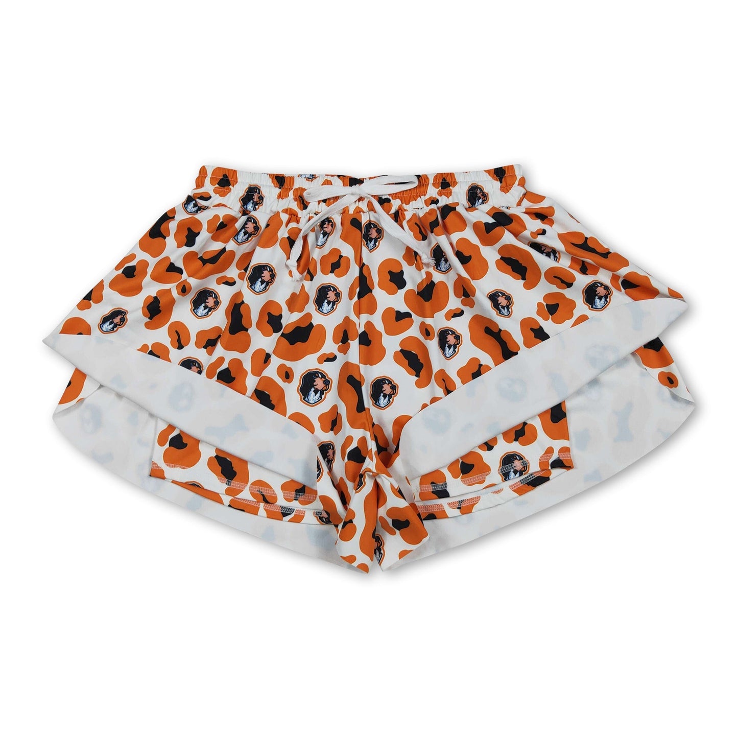 Leopard yellow dog adult women team active shorts