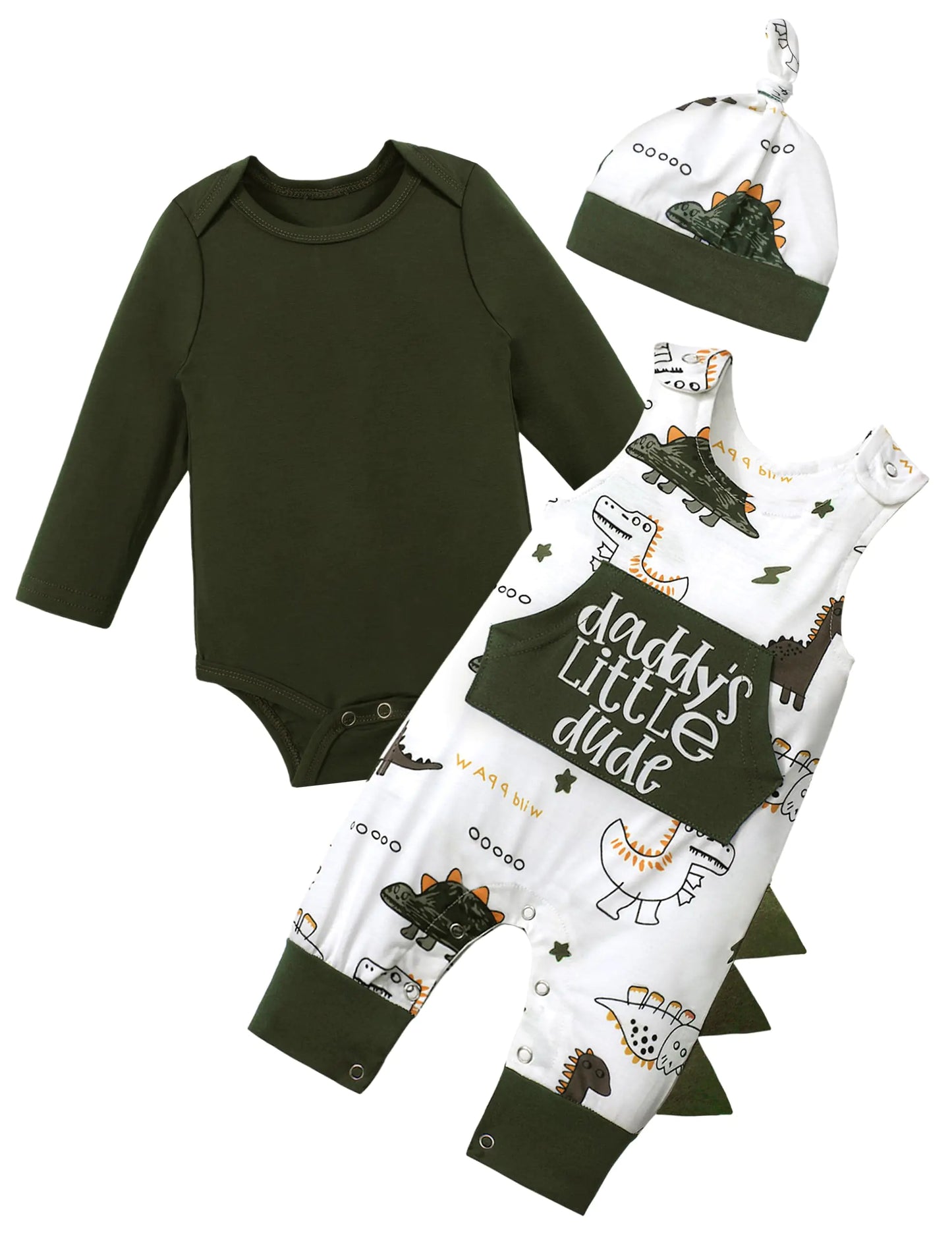 Baby Boy Dinosaur 3-Piece Outfit Set – 3–6 Months