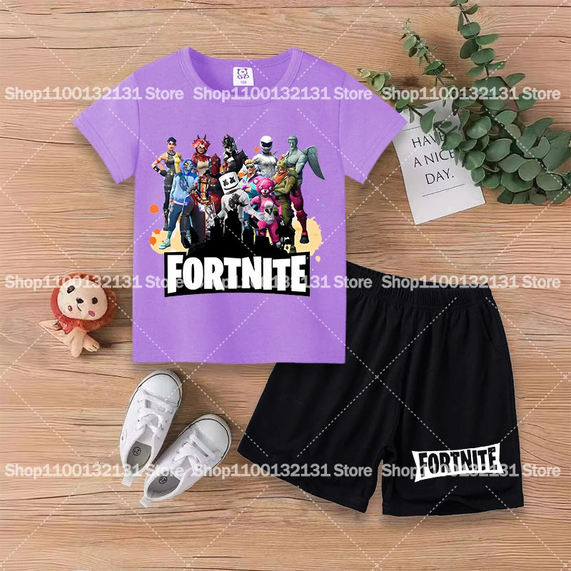 Fortnite Kids T-Shirt & Shorts Summer Set – Boys & Girls (100–160cm)