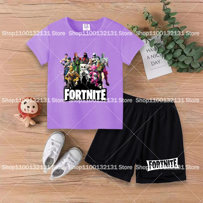 Fortnite Kids T-Shirt & Shorts Summer Set – Boys & Girls (100–160cm)