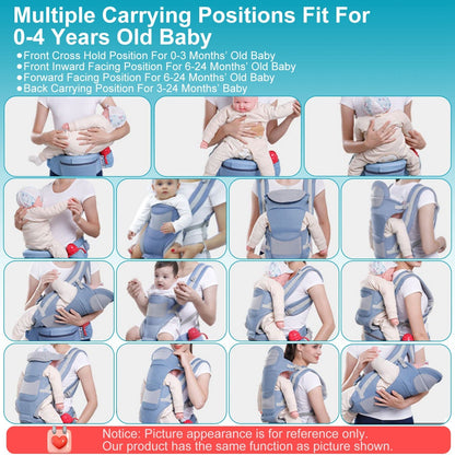Multifunctional Baby Carrier with Hip Seat & Head Hood