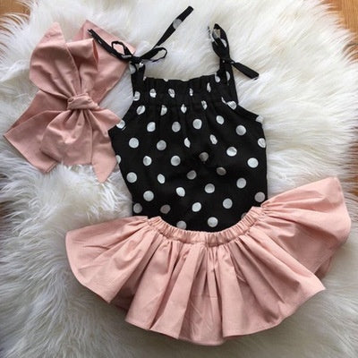 Pink and Black Girls Clothing Set