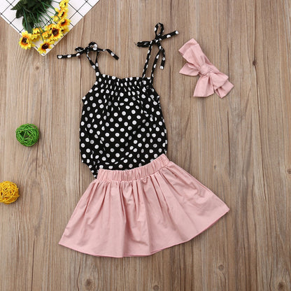 Pink and Black Girls Clothing Set