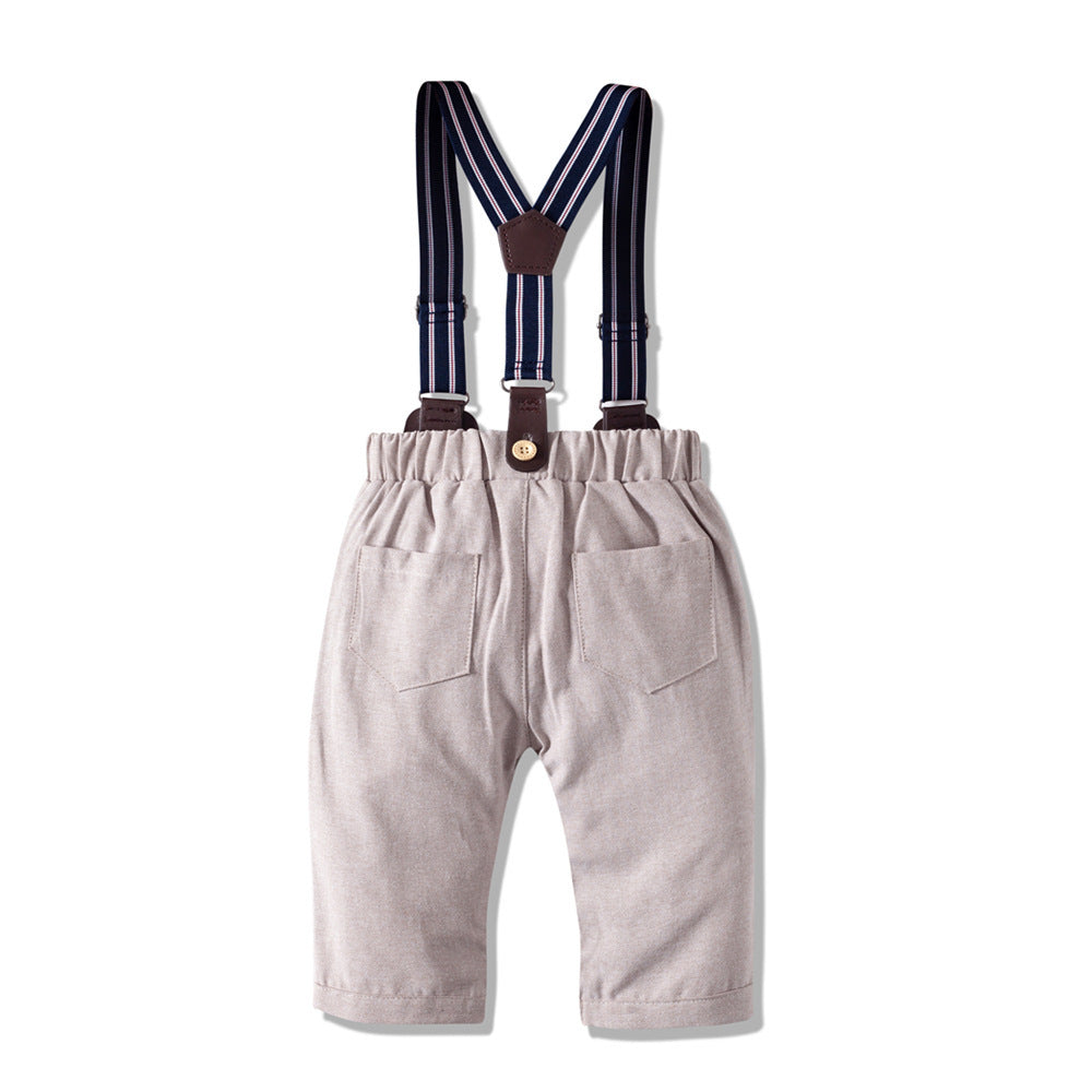 Long-Sleeve Khaki Gentleman Suit for Boys