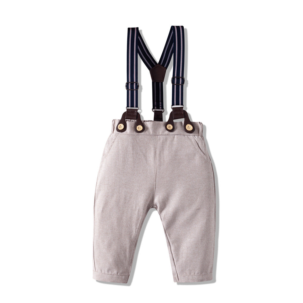 Long-Sleeve Khaki Gentleman Suit for Boys