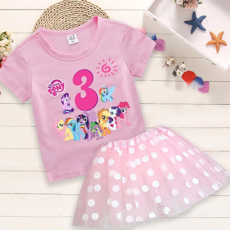 My Little Pony Birthday Dress Set for Baby Girls – T-Shirt & Skirt
