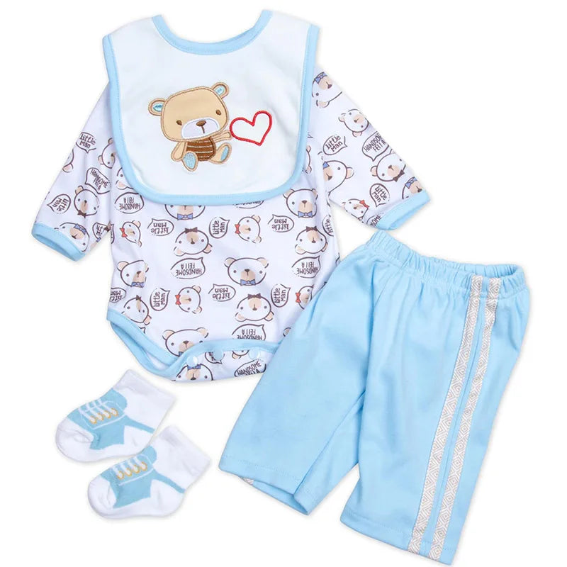 Reborn Doll Clothes Outfit Set – Fits 50–55cm Newborn Dolls (0–3 Month Size)