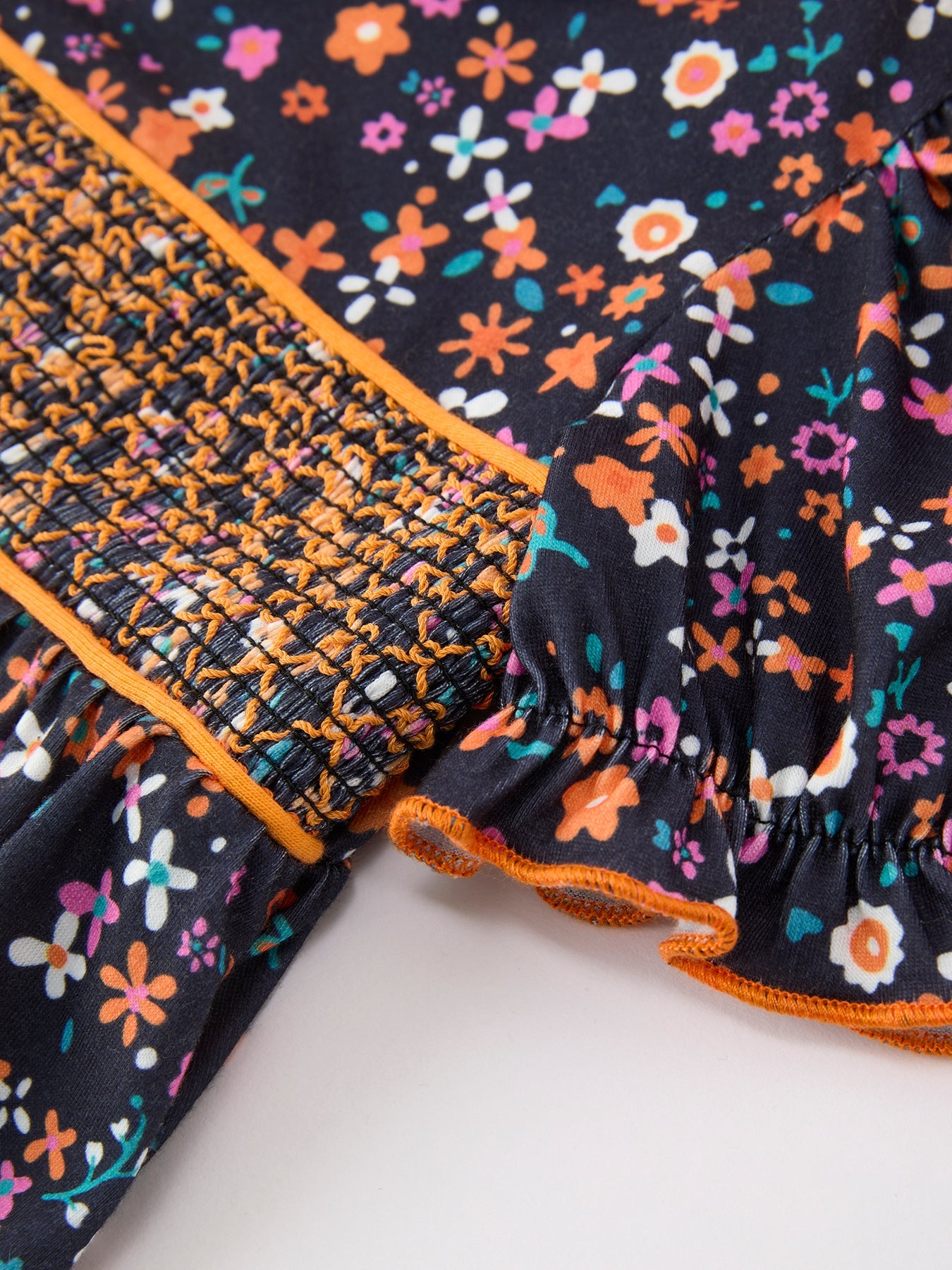 Fall Orange Floral Baby Bubble