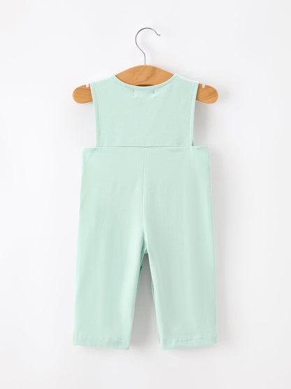 Western Horse Embroidery Boys Jonjon Sleeveless Romper