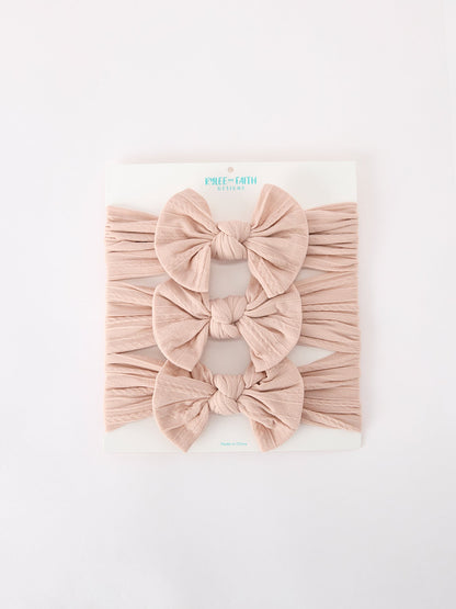 Baby Girl Bow Headband Same Color 3 Piece Set