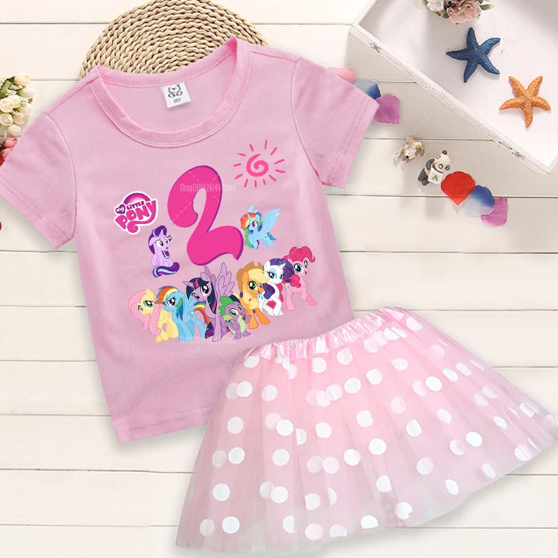 My Little Pony Birthday Dress Set for Baby Girls – T-Shirt & Skirt