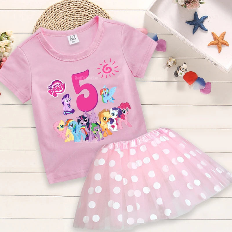 My Little Pony Birthday Dress Set for Baby Girls – T-Shirt & Skirt