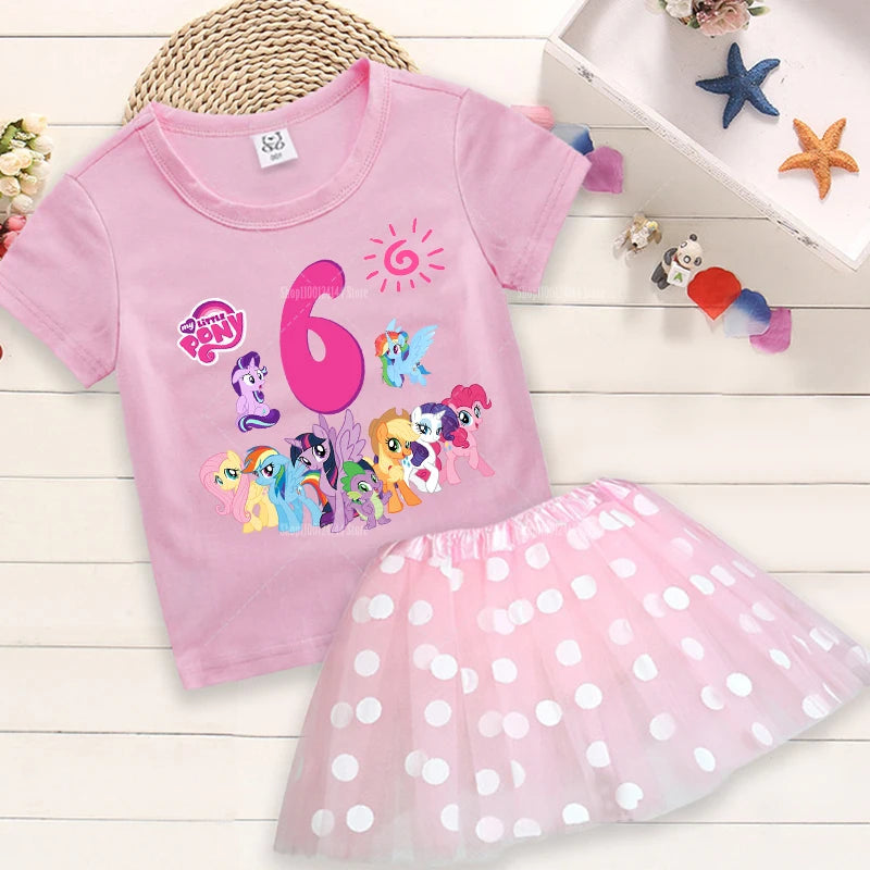 My Little Pony Birthday Dress Set for Baby Girls – T-Shirt & Skirt