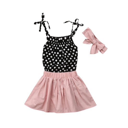 Pink and Black Girls Clothing Set