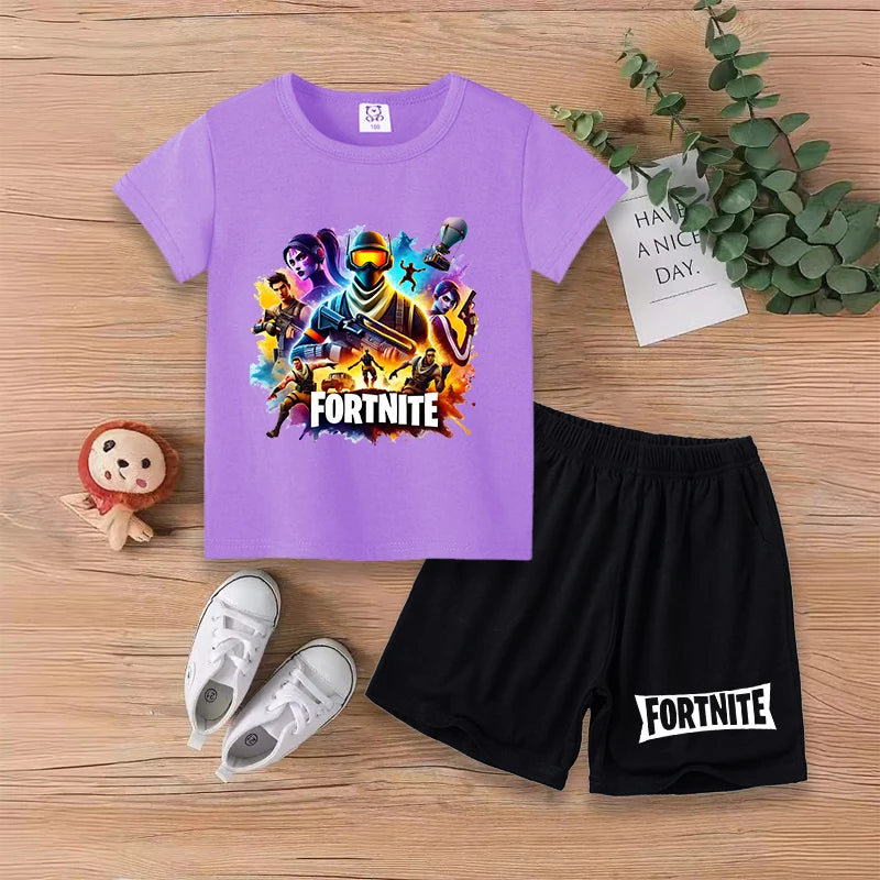 Fortnite Kids T-Shirt & Shorts Summer Set – Boys & Girls (100–160cm)