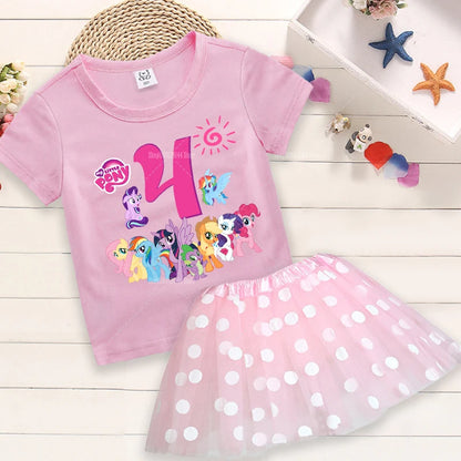My Little Pony Birthday Dress Set for Baby Girls – T-Shirt & Skirt