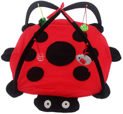 Black Ladybug Cat Play Mat