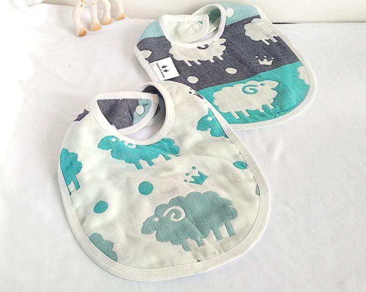 6-Layer 100% Cotton Gauze Baby Bibs