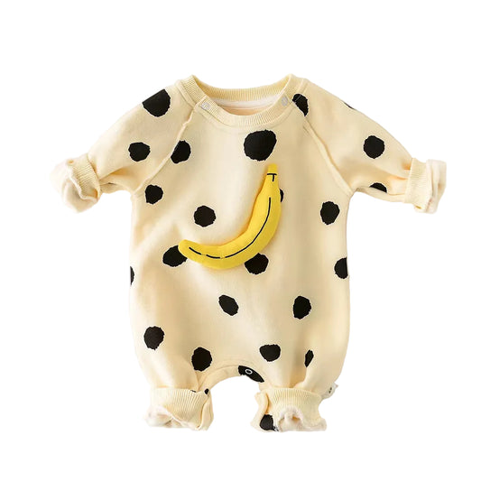 Banana Pop – Spring Cotton Romper for Babies