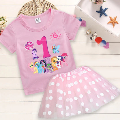 My Little Pony Birthday Dress Set for Baby Girls – T-Shirt & Skirt