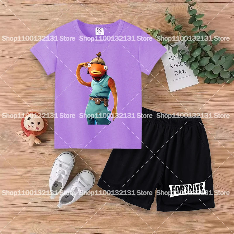 Fortnite Kids T-Shirt & Shorts Summer Set – Boys & Girls (100–160cm)