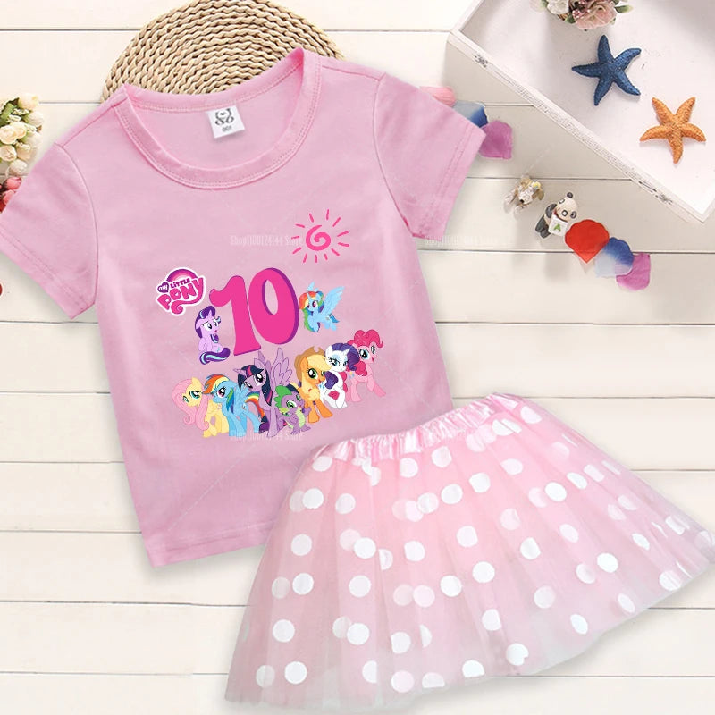 My Little Pony Birthday Dress Set for Baby Girls – T-Shirt & Skirt
