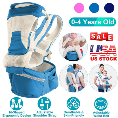 Multifunctional Baby Carrier with Hip Seat & Head Hood
