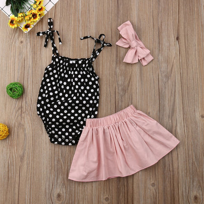 Pink and Black Girls Clothing Set