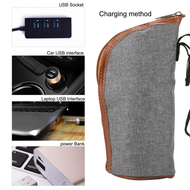 Portable USB Baby Bottle Warmer & Insulated Heating Bag