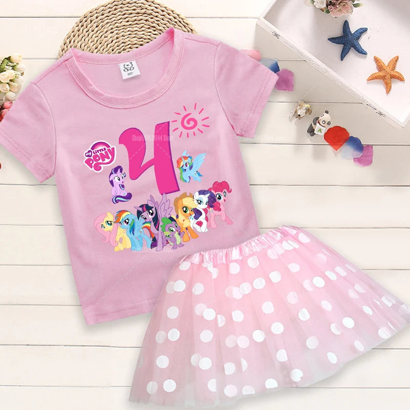 My Little Pony Birthday Dress Set for Baby Girls – T-Shirt & Skirt