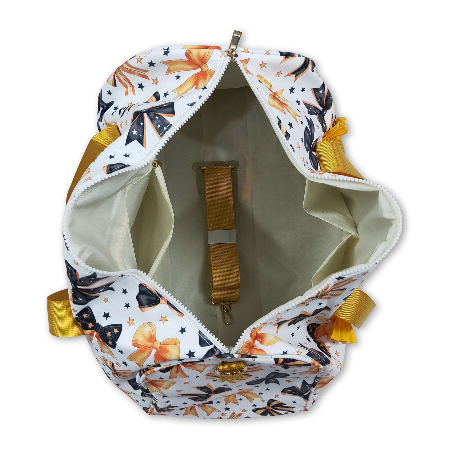Black orange bow Halloween duffel bags