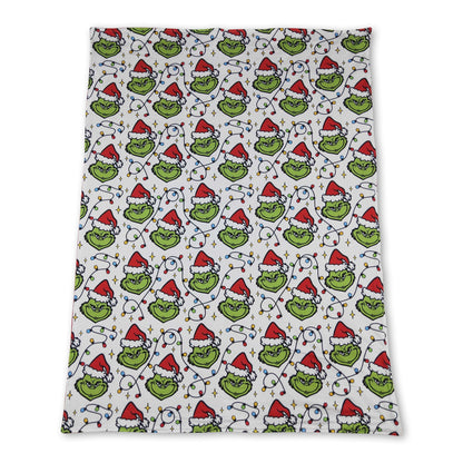 Christmas lighting green face baby kids blankets