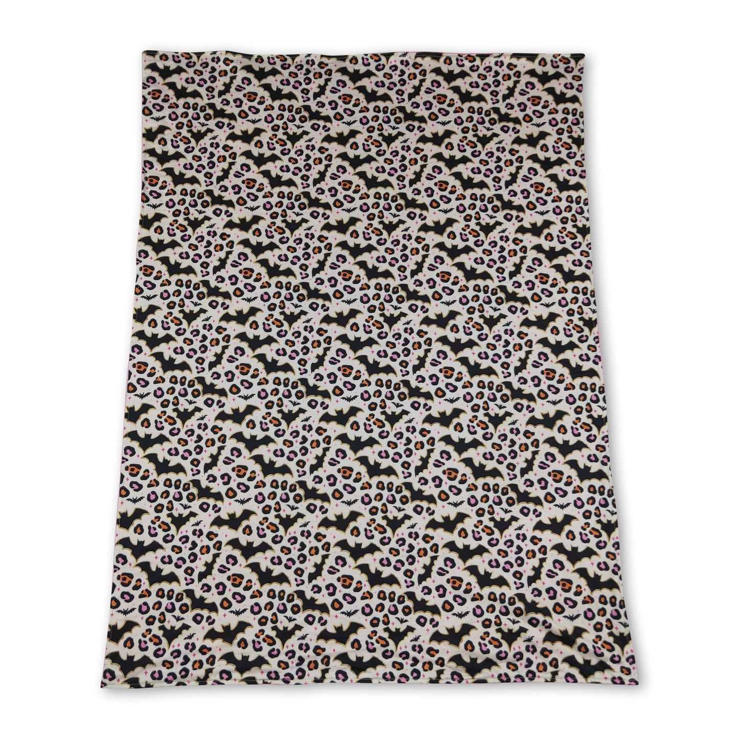 Leopard bat pink baby girls Halloween blanket