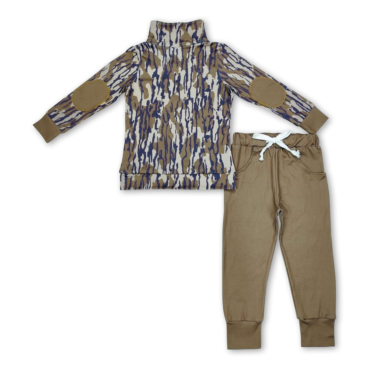 Long sleeves camo kids boys hunting pullover set