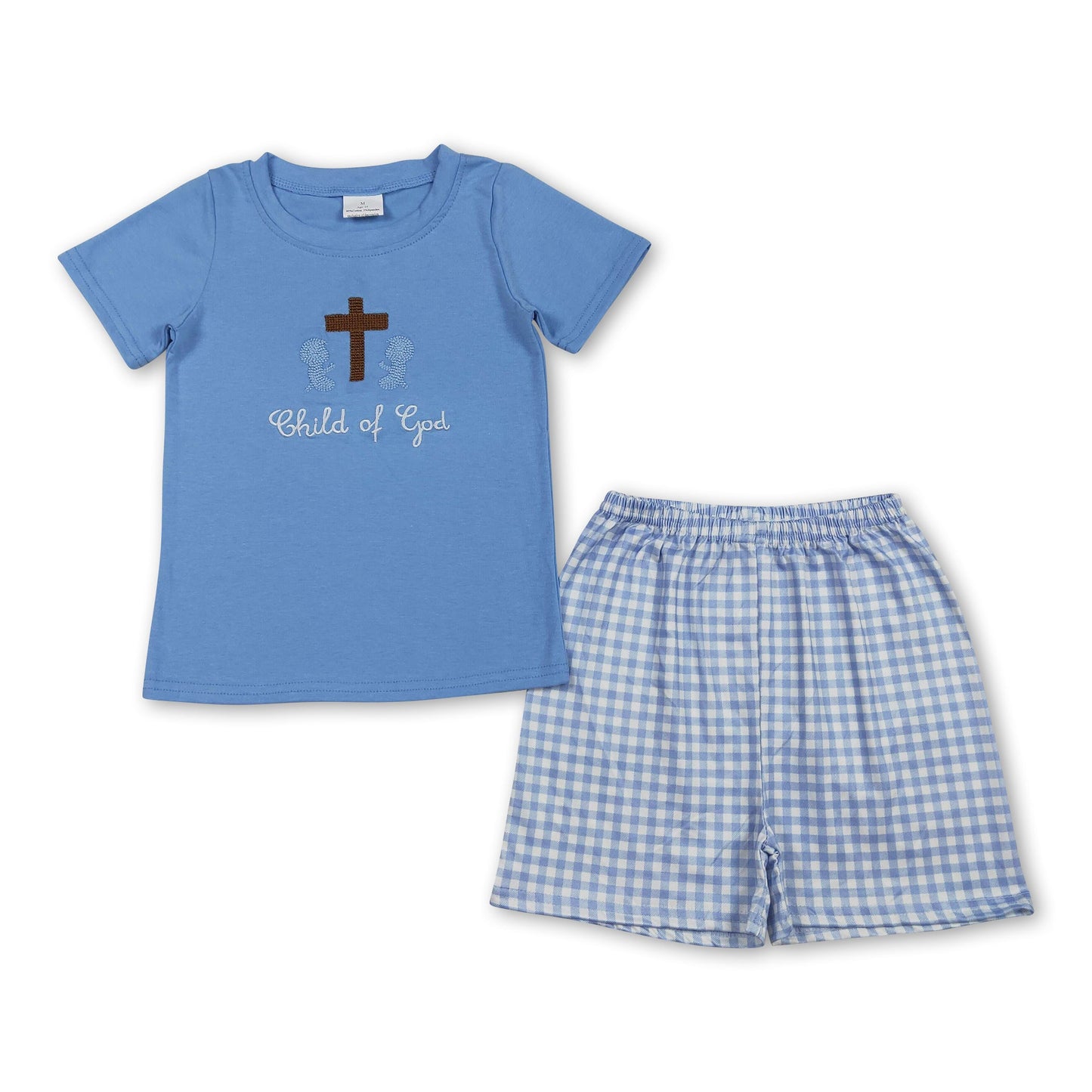 Child of god cross embroidery kids boys Easter outfits