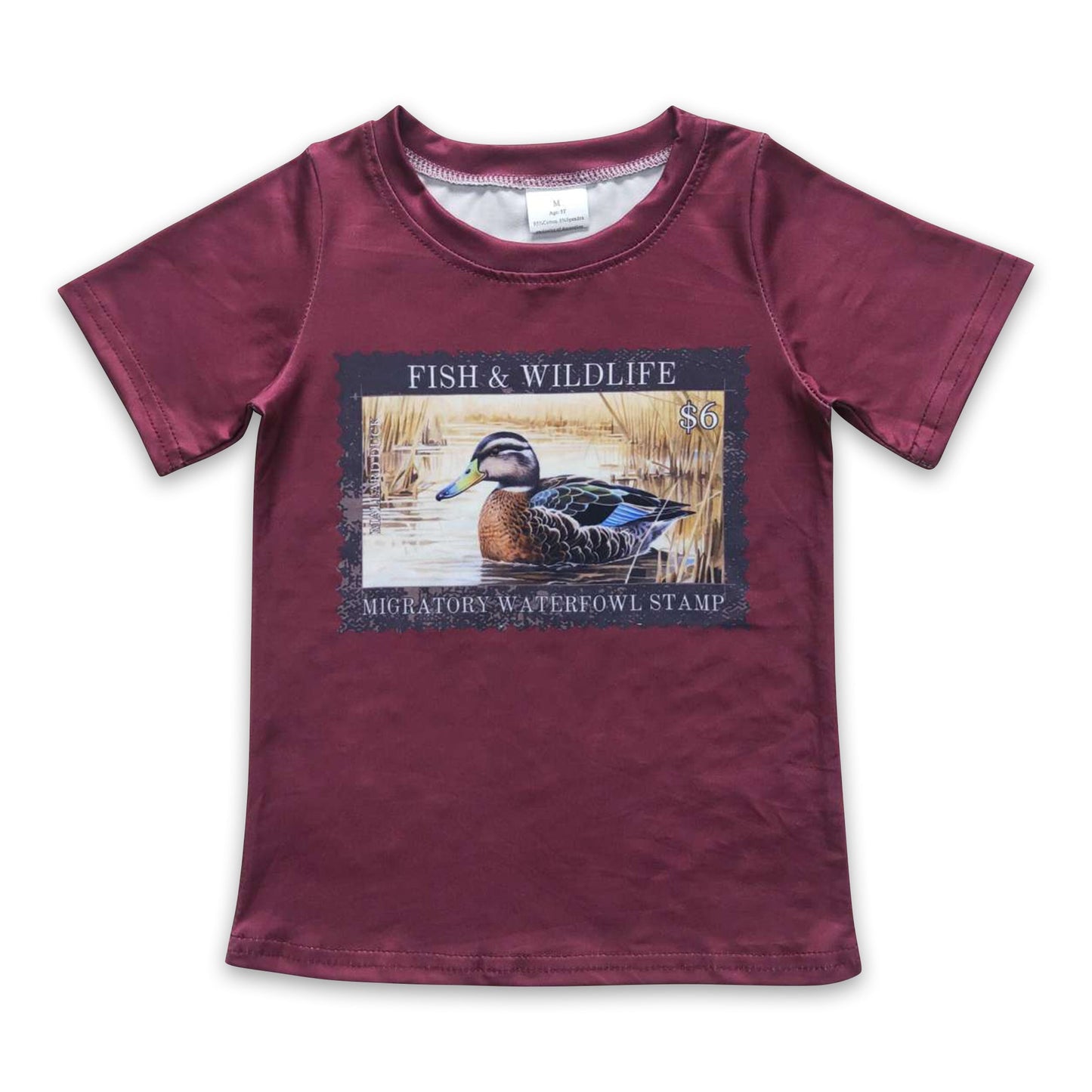 Fish wild life kids boy short sleeves shirt