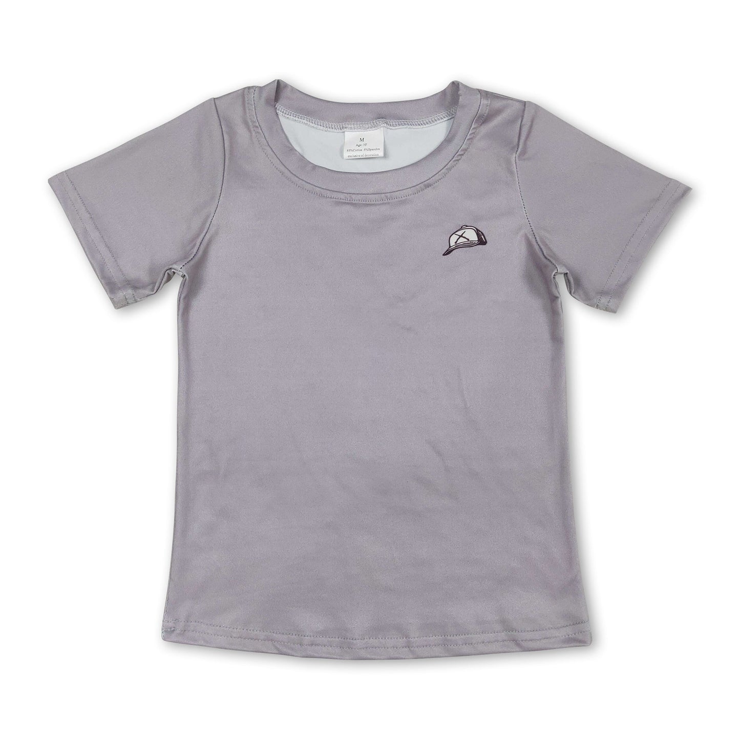 Short sleeves Grey dog kids boys shirt