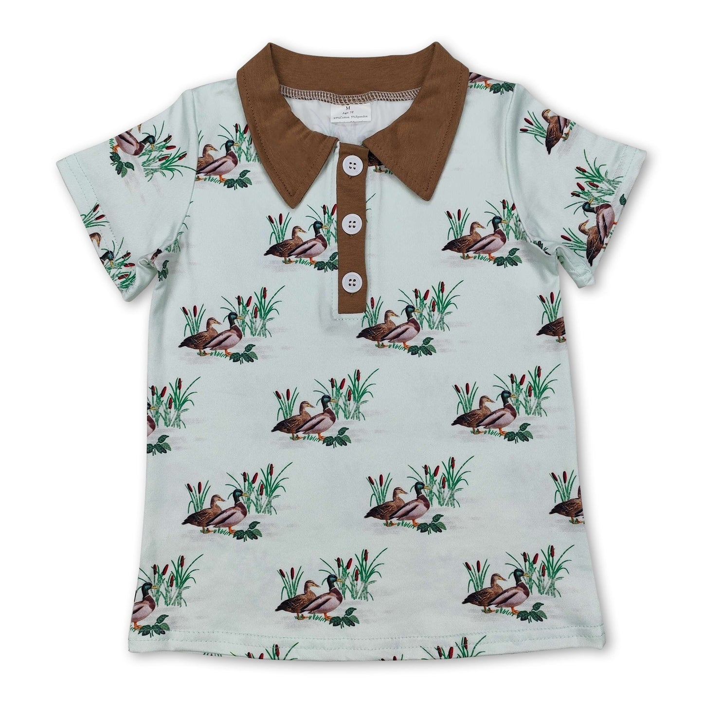 Short sleeves duck khaki kids boys polo shirt