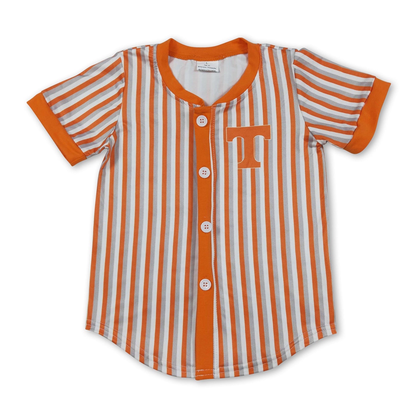 Short sleeves stripe T kids boys button down team shirt