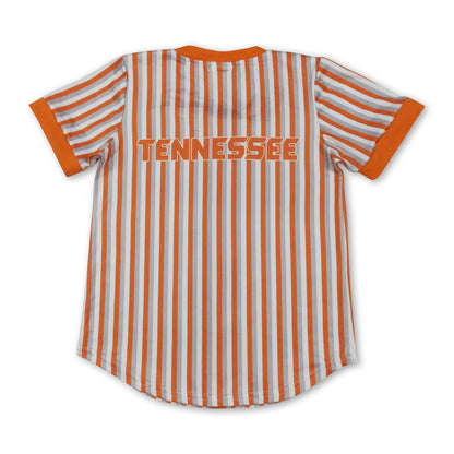 Short sleeves stripe T kids boys button down team shirt