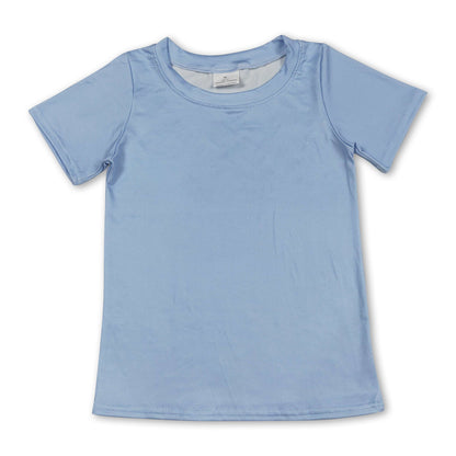 Short sleeves light blue camo dog kids boys shirts